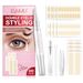 480pcs invisible double eyelid patch,with Fork Rods & Tweezers Tools - for Droopy Eyelids, Hooded Eyel,natural, invisible, transparent, non-reflective_voghion.com