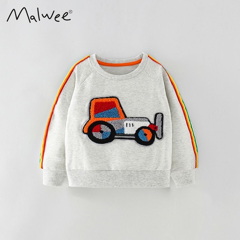 Malwee Sweatshirt Autumn New Long Sleeve Base Shirt Casual Round Neck Children's Clothing_voghion.com