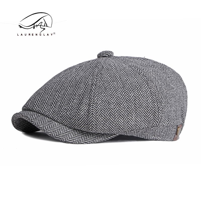 Unisex Middle-aged and elderly vintage octagon hat male art casual duck tongue newsboy hat Beret painter hat_voghion.com