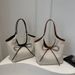 Women's Bags Niche Stitching Canvas Tote Bag Commuter Fashion Strap Bow Handbag Stylish Shoulder Underarm Bag Beach Bag_voghion.com