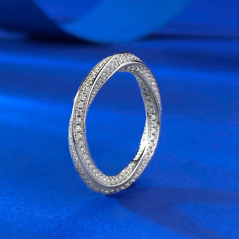 Zhuozhifan Jewelry New S Silber Diamantförmiger gedrehter Seil Volldiamant Leichter Luxus-Modering_voghion.com