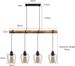 Glitzerlife Pendelleuchte Esstisch Hängelampe 4 Flammig - Holz Esszimmerlampe Schwarz Esstischlampe Hängend RertoIndustrial E27 Hängeleuchte Für Küche Wohnzimmer_voghion.com