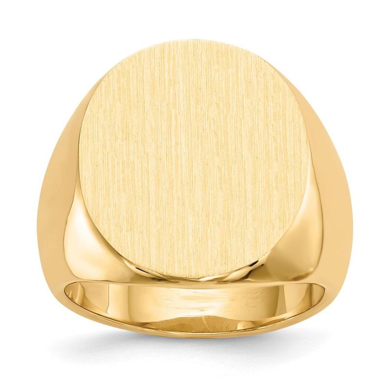14k 19.5x17.5mm Closed Back Men's Signet Ring_voghion.com