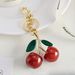 Hot Sale Resin Cherry Fashion Key Ring High-grade Metal Keychain_voghion.com