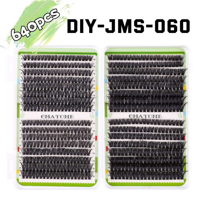 Foreign trade cross border 640 clusters D curve single cluster false eyelashes set 10 16mm DIY segmented grafting thick eyelashes_voghion.com