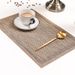 Modern PVC Placemat Set – 30x45cm Linen-Like Textured Table Mats, Non-Slip & Heat-Resistant (Champagne Gold & Silver, Pack Of 4)_voghion.com