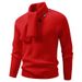 Herren-Winterpullover, einfarbig, Strick, mit abnehmbarem Schal – Langärmliger Freizeitpullover zum Kombinieren (Schwarz, Weiß, Grau, Rot, Hellrosa)_voghion.com