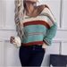 Damen-Pullover mit klassischem V-Ausschnitt und Kontraststreifen, lässig, lockerer Strickpullover, bequemes Langarm-Oberteil_voghion.com
