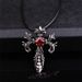 Gothic minimalistischer Schmuck Persönlichkeit rot geometrischer Titanstahl-Anhänger dominantes Kreuz Herrenhalskette_voghion.com