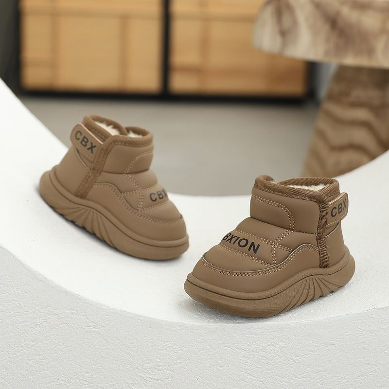 ToyPulse Baby Snow Boots Watepoof 2025 Koean Style Boys Toddle Fleece-Lined Cotton Soft Sole Gils Infant Walking Shoes_voghion.com