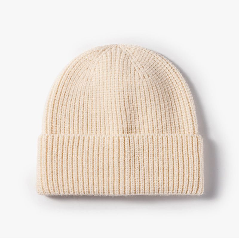 Autumn And Winter Cold Hat Women's European And American Monochrome Warm Outdoor Knitted Hat Simple And Fashionable Men's Woolen Hat_voghion.com