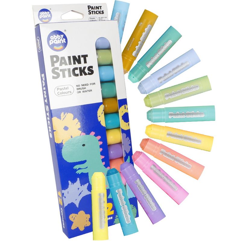 12-Color Macaron Solid Watercolor Sticks - Quick-Dry Non-Toxic Washable Tempera Paint For Kids & Artists - Mess-Free Bathroom & Travel Art Supplies_voghion.com