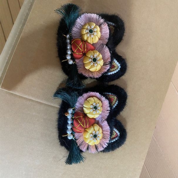 ShoeGlobe 060-2 Neue, dicksohlige DIY-Handarbeit, kein Schuh, sondern nur ein Tigerkopf-Aufnäher_voghion.com