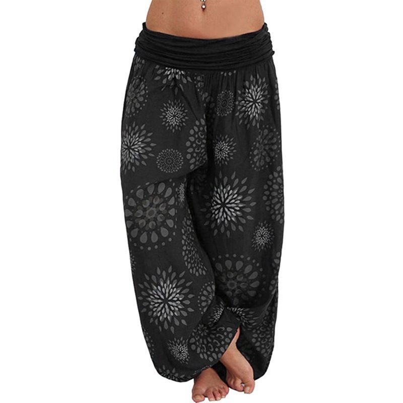 Pantaloni casual harem con stampa digitale lunga da donna_voghion.com