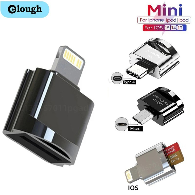 Mini Micro Elough Tipo C Sd Tf Lettore di schede Otg per Ios 13 Sopra Sistema Lettore di schede di memoria Otg per iPhone_voghion.com