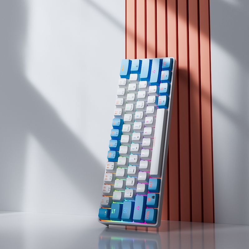 MUCAI USB Gaming Mechanical Keyboard, Red Switch, 61 Keys, Wired, Detachable Cable, RGB Backlight, Hot-Swap Capable_voghion.com