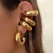 1 Pair Elegant Exaggerated Star Solid Color Flower Alloy Ear Cuffs_voghion.com