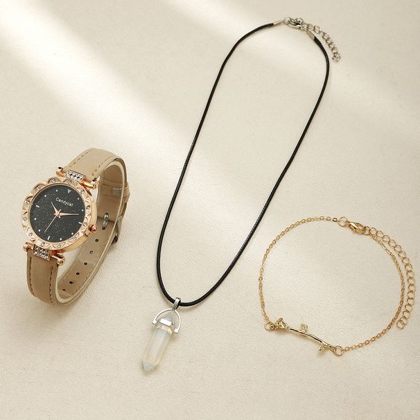 Női személyiség divatos egyszerű karkötőóra szett öves karóra_voghion.com