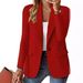Eleganter Herbstblazer für Damen – Langärmliger Büro-Cardigan mit V-Ausschnitt und Taschen, lässiges Stretch-Polyester_voghion.com
