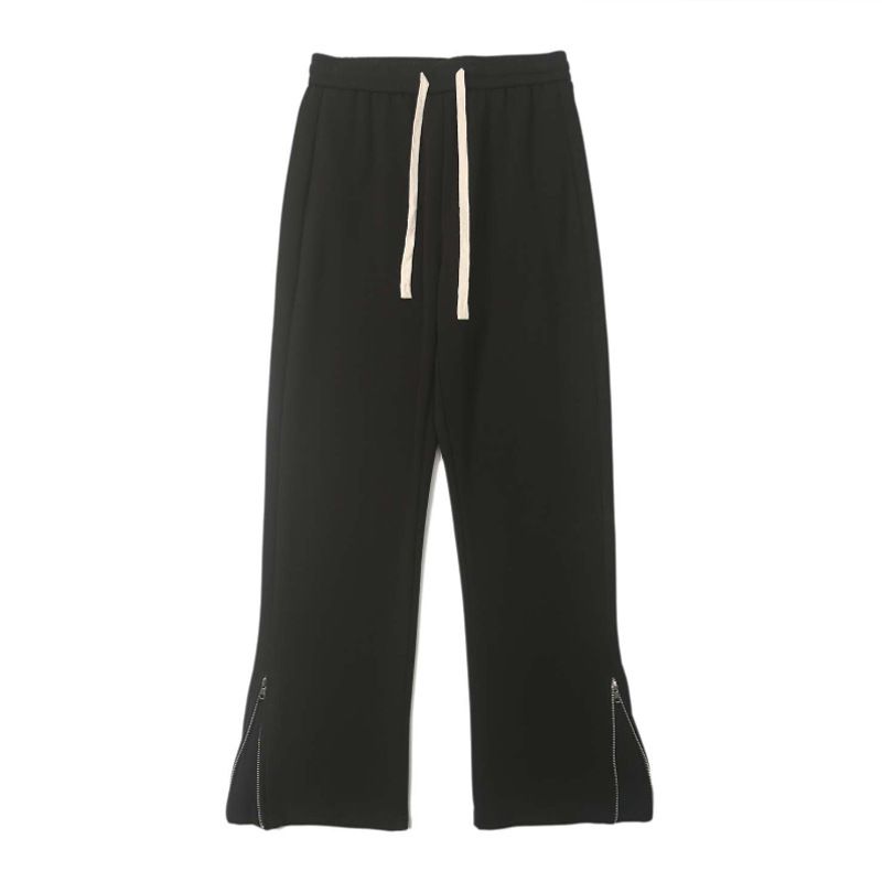 Herrenbekleidungshose mit ausgestellten Bündchen und Reißverschluss-Design, Freizeithose mit Kordelzug und elastischer Taille, lockere Sporthose mit weitem Bein für Jugendliche_voghion.com