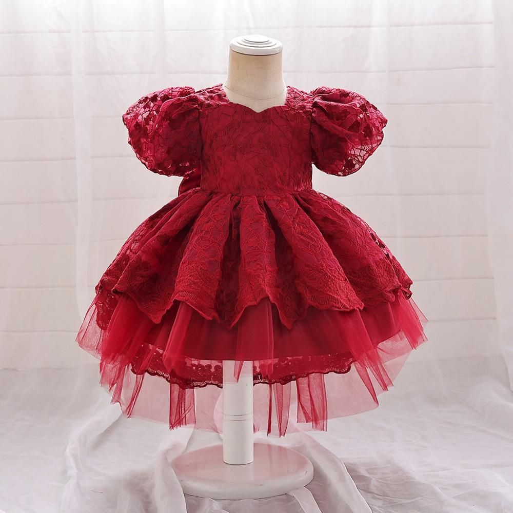 Robe de princesse pour bébé et enfant, nouvelle robe de fête d'anniversaire, jupe tutu douce en maille brodée à bulles_voghion.com