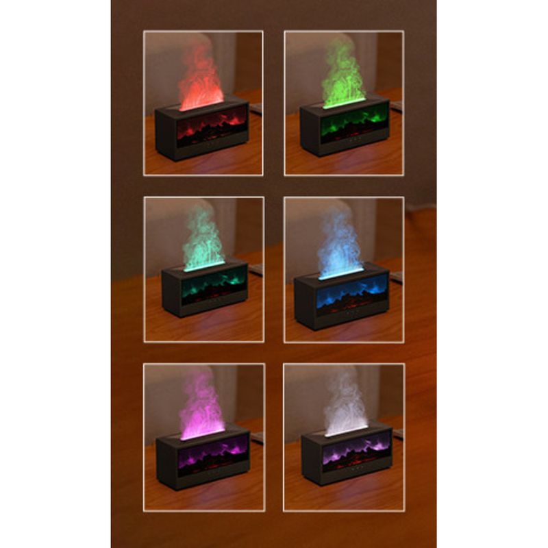 New Model 3D Flame Aromatherapy Machine Desktop Home Remote Control Simulated Charcoal Fireplace Humidifier_voghion.com