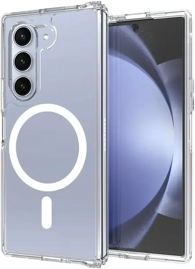 Simple Transparent Original Case For Samsung Galaxy Z Fold 6 7 Wireless Charge Shockproof Crystal Clear_voghion.com