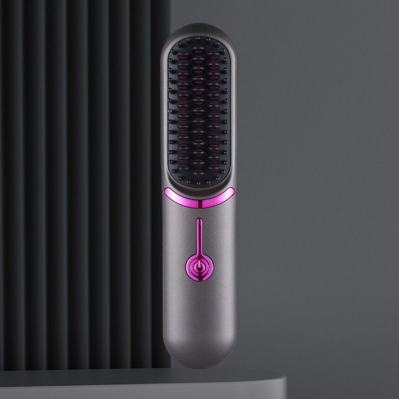 USB charging hair straightener student dormitory portable portable curling and straightening dual-purpose styling comb_voghion.com