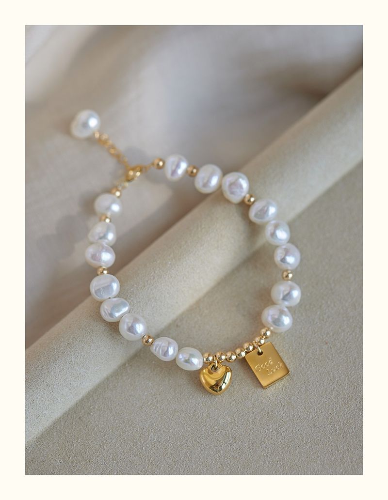 Bracelet de perles d'eau douce baroques Lucky Love, bijou de niche pour la main, nouveau style 2023_voghion.com