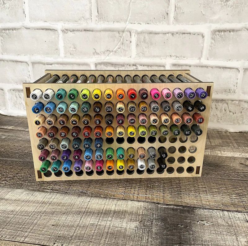New storage box, detachable wooden craft holder, fine pointed paint pen holder ornament_voghion.com