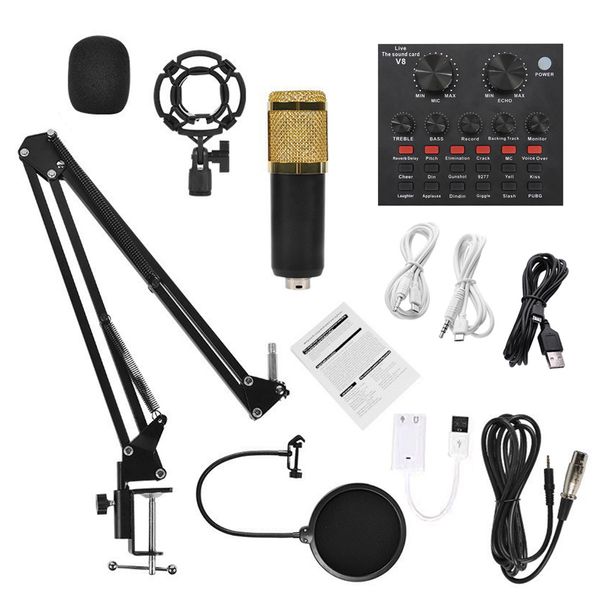 Microfono professionale a capacità di ancoraggio con connessione wireless Bluetooth per PC Karaoke Live Streaming Studio Recording_voghion.com