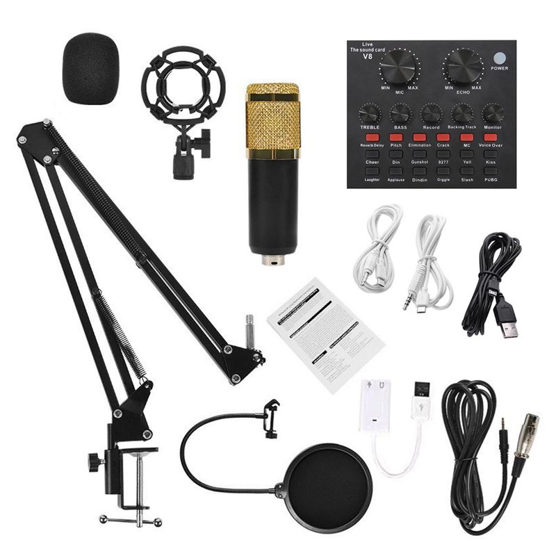 Profesionální kotevní kapacitní mikrofon s bezdrátovým připojením Bluetooth pro PC karaoke živé streamování nahrávání ve studiu_voghion.com