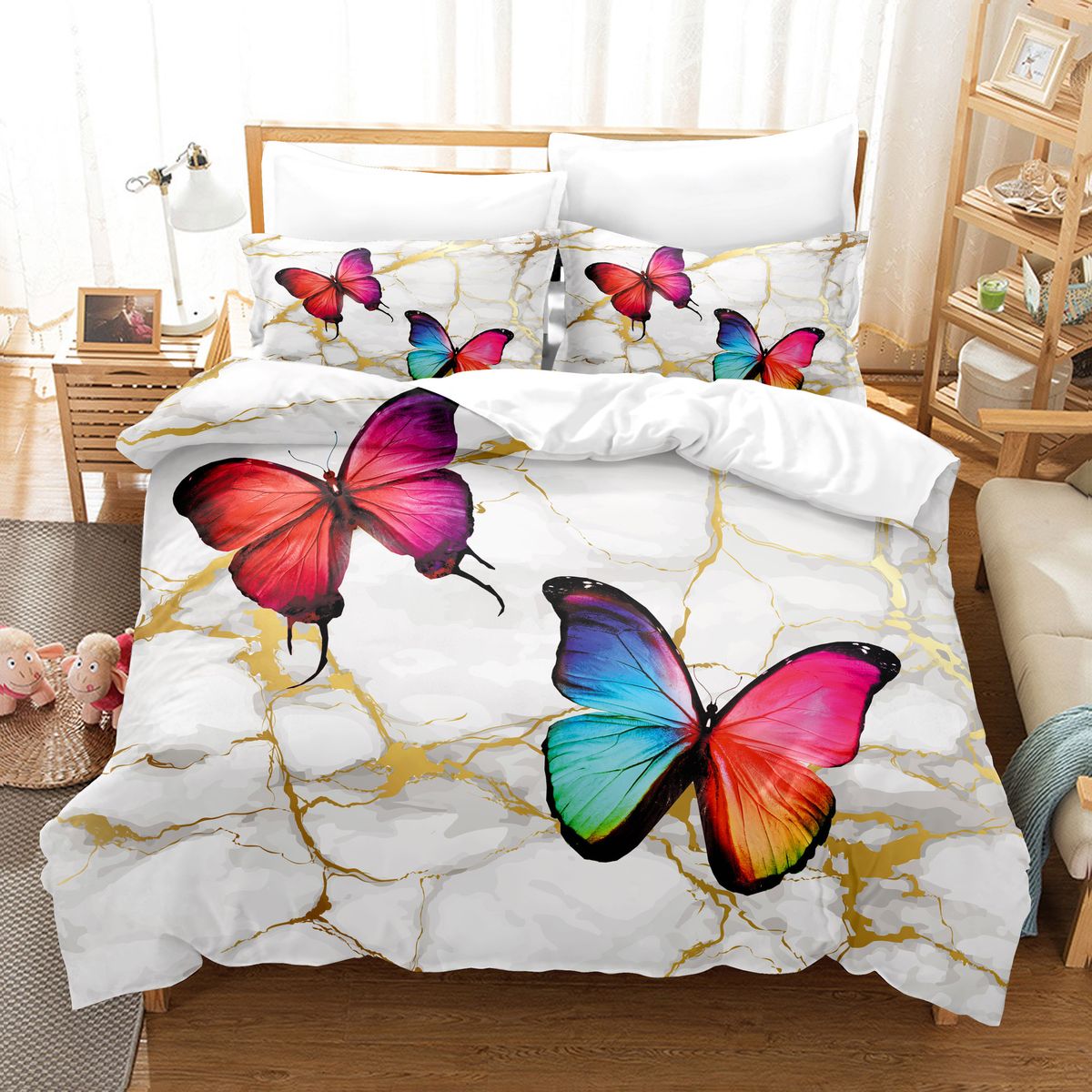 Kit di stampa digitale 3D Copripiumino per tessuti per la casa Lenzuolo per il commercio estero Set di tre pezzi Commercio all'ingrosso transfrontaliero in fabbrica_voghion.com