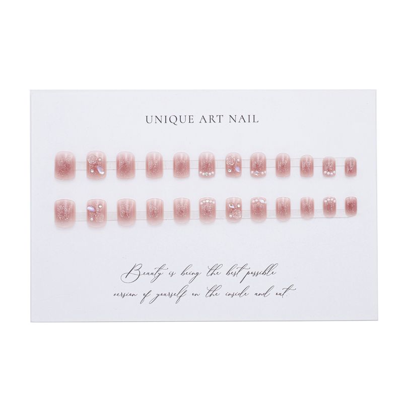 Pâte à manucure Spring Gentle Camellia Poudre Blush Pearl Sweet Student Portable Amovible Tranche d'ongle Produit fini Pâte_voghion.com