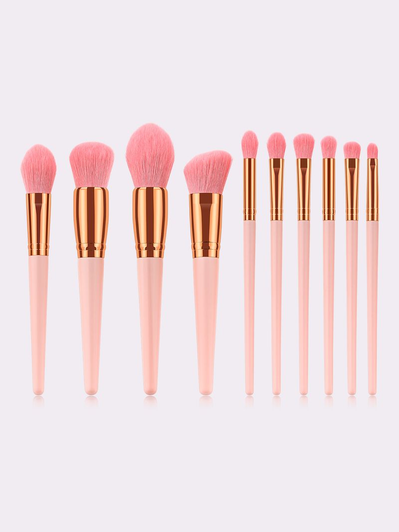 Set di 10 pennelli per trucco in polvere rosa di alta qualità_voghion.com