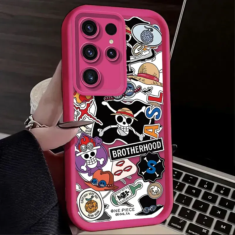 Custodia antiurto Anime O-One Pieces Skull per Samsung Galaxy S25 S24 S23 Ultra S22 S21 Plus FE 5G A54 A34 A14 A73 A53 A33 5G_voghion.com