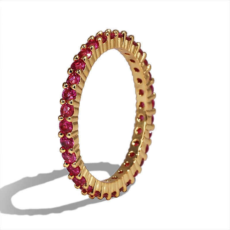 Copper ring fashion gold plated colored zircon ring_voghion.com