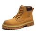 European Warm Series 2025 Autumn New Genuine Leather Classic Yellow Work Men's Martin Boots Trendy_voghion.com