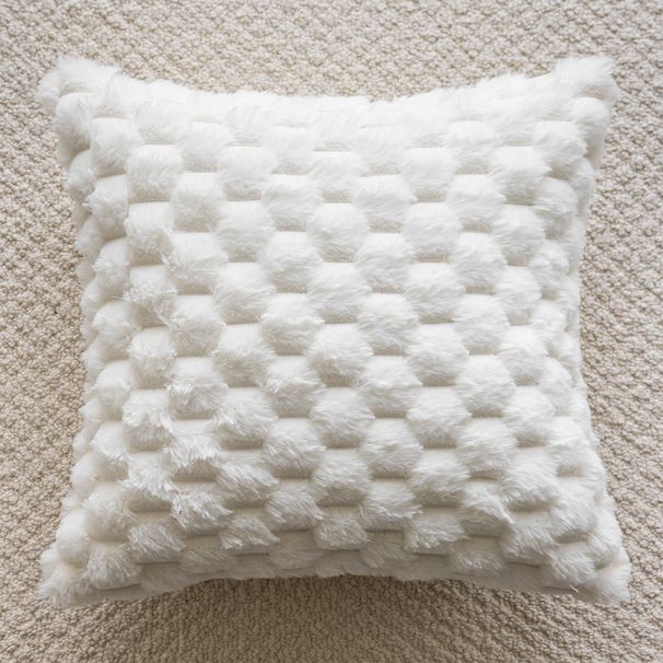 Cream Plush Throw Pillow Covers - Nordic Decorative Sofa Pillows For Living Room & Bedroom_voghion.com