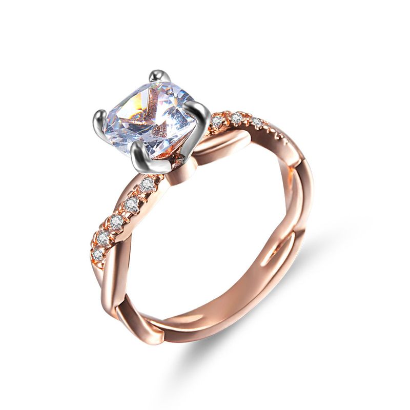 New hot selling niche minimalist high-end square diamond for women's fashion, light luxury, and versatile ring_voghion.com