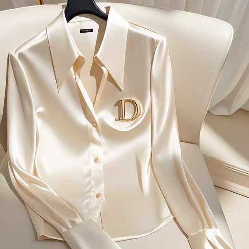 Damenbekleidung High-End-Shirts Nische vielseitige Langarm-Tops Trend_voghion.com