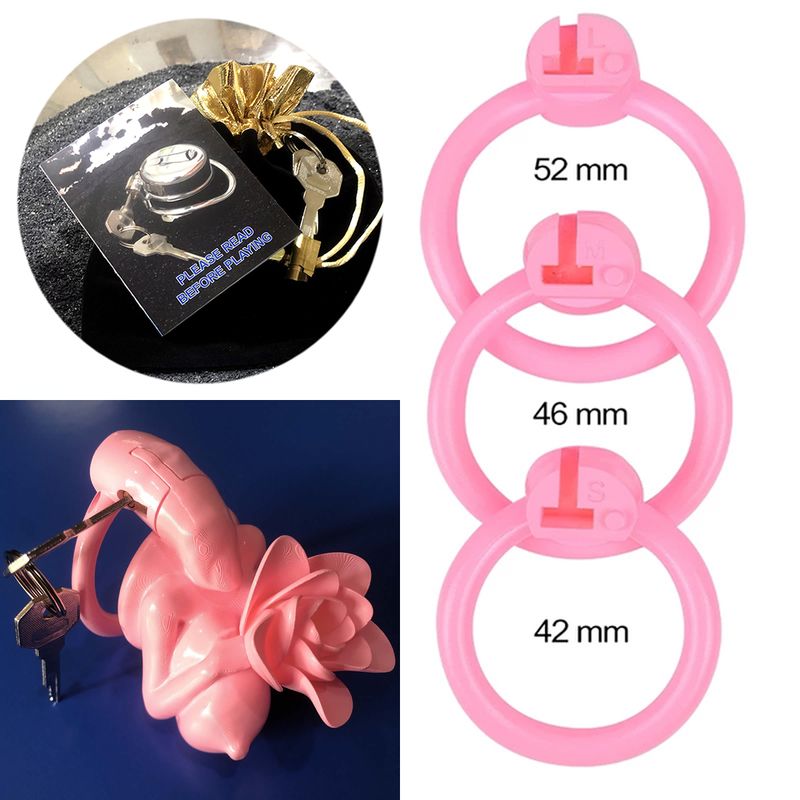 Chastity 2024 New Cage Pink Resin Chastity Device ABC Male Chastity Cages Keyholder Couple Gays Chastity f            s_voghion.com