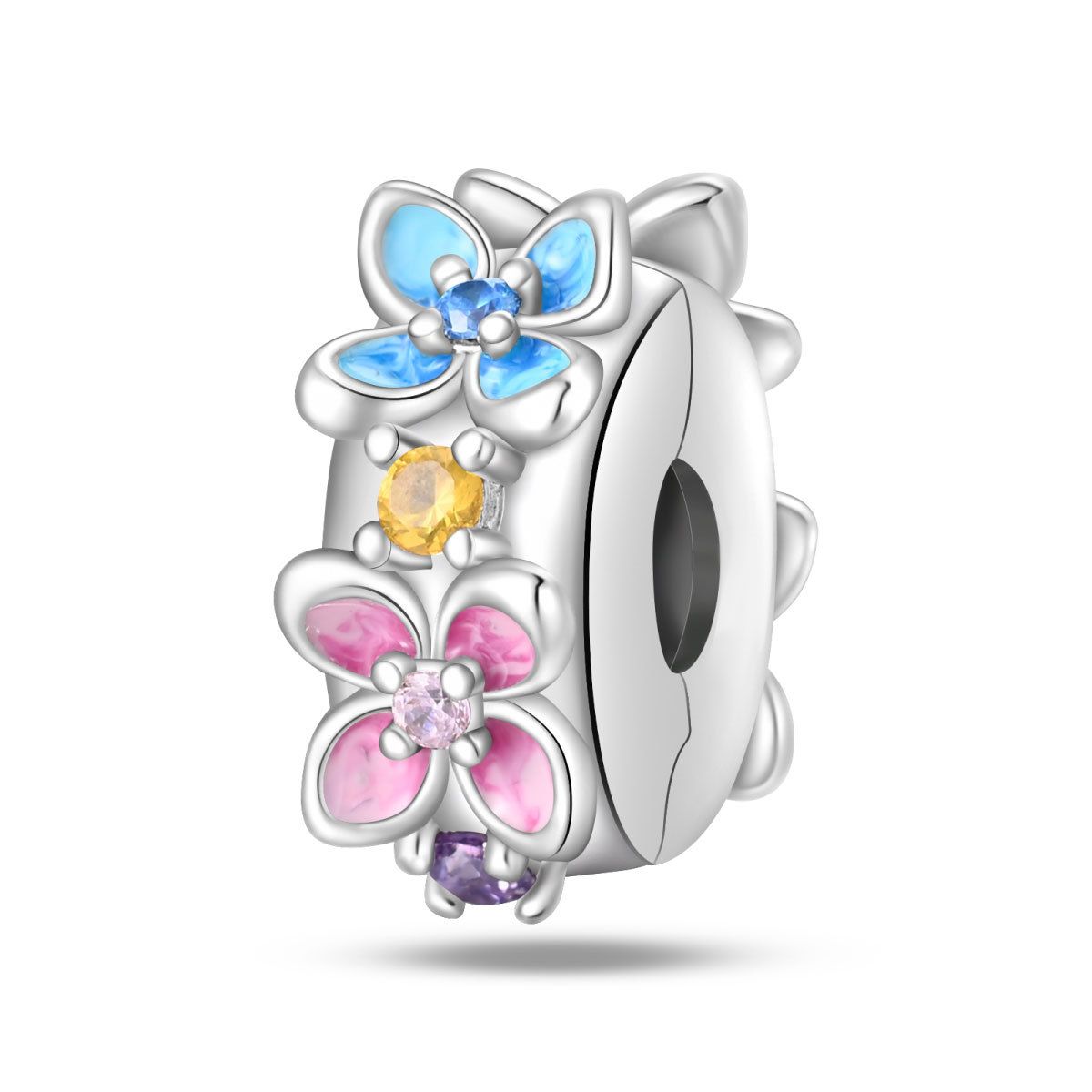 Gioielli da donna originali Pan's Bee Libellula Farfalla Quadrifoglio Ciondolo Zircone Gioielli fai da te Bracciale Ciondolo in argento 925 placcato rame Perline_voghion.com