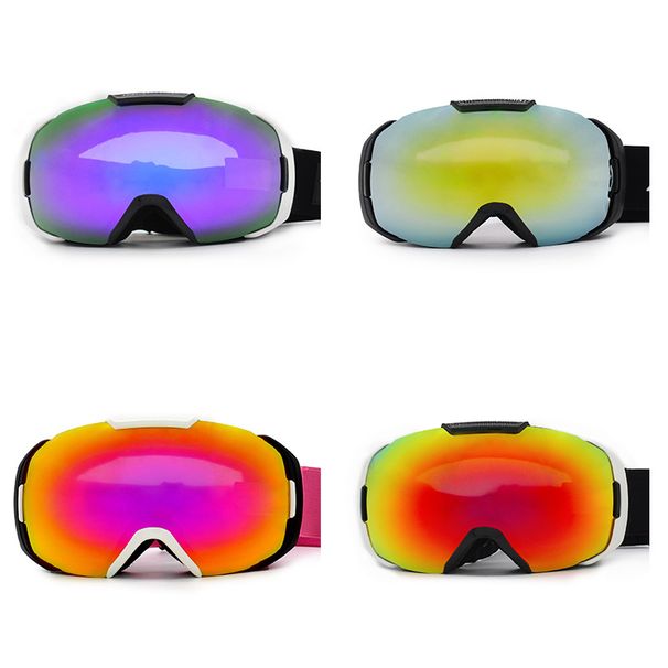 Armação macia com lentes intercambiáveis, óculos de esqui esféricos grandes e antiembaçantes leves_voghion.com
