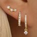 Niche Design Light Style Inlaid Zircon Eight Pointed Star High End Earrings Set_voghion.com
