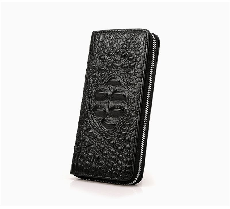 Herrentaschen Herrenbrieftasche Krokodilmuster PU Langer Reißverschluss Modische Clutch Geschenkhandtasche Herrentasche_voghion.com
