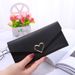 New Plain Heart-Shaped Wallet Women's Long Multiple Card Slots Long Wallet_voghion.com