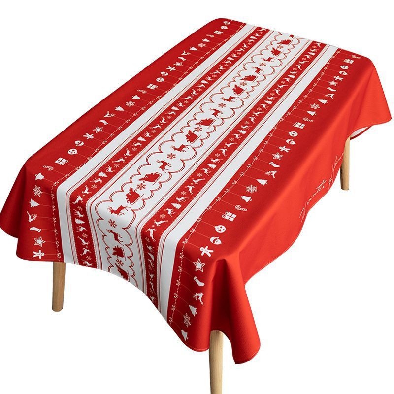 Christmas tablecloth waterproof, anti scald, anti oil, and no wash tablecloth, table mat, coffee table mat, table cloth, study table_voghion.com