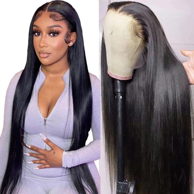 Human Hair Non-Lace Wigs Human Hair Wigs Women 13*4 Front Lace Natural Color Long Straight Hair Wig_voghion.com