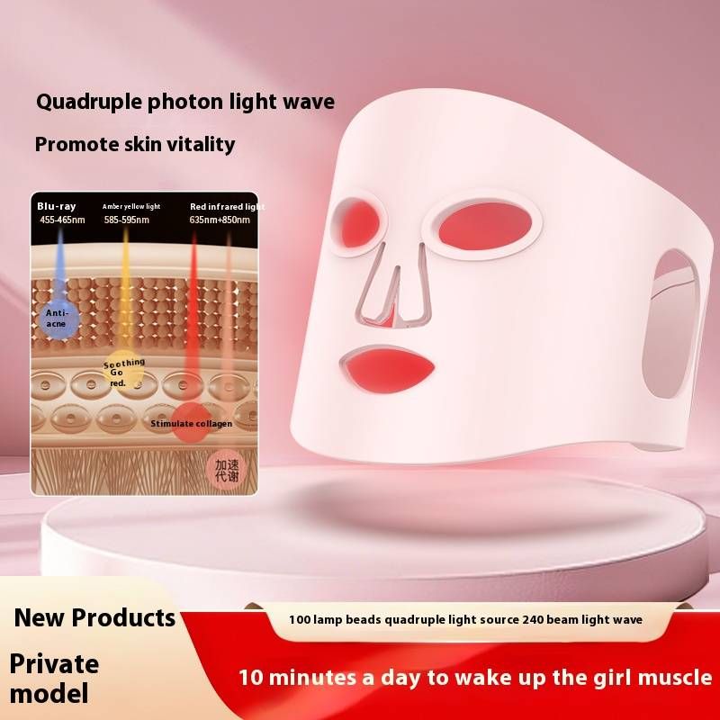 Photon Rejuvenation Instrument LED Large Row Lamp Silkn Silk Mask IOO Facial Mask Instrument Red Light Household Face Anti-aging_voghion.com